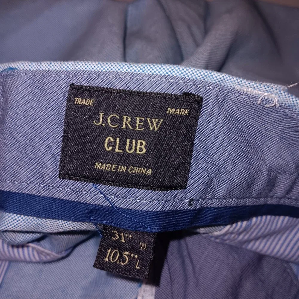 J.CREW CLUB SHORTS 100% COTTON BLUE MEN'S SIZE 31